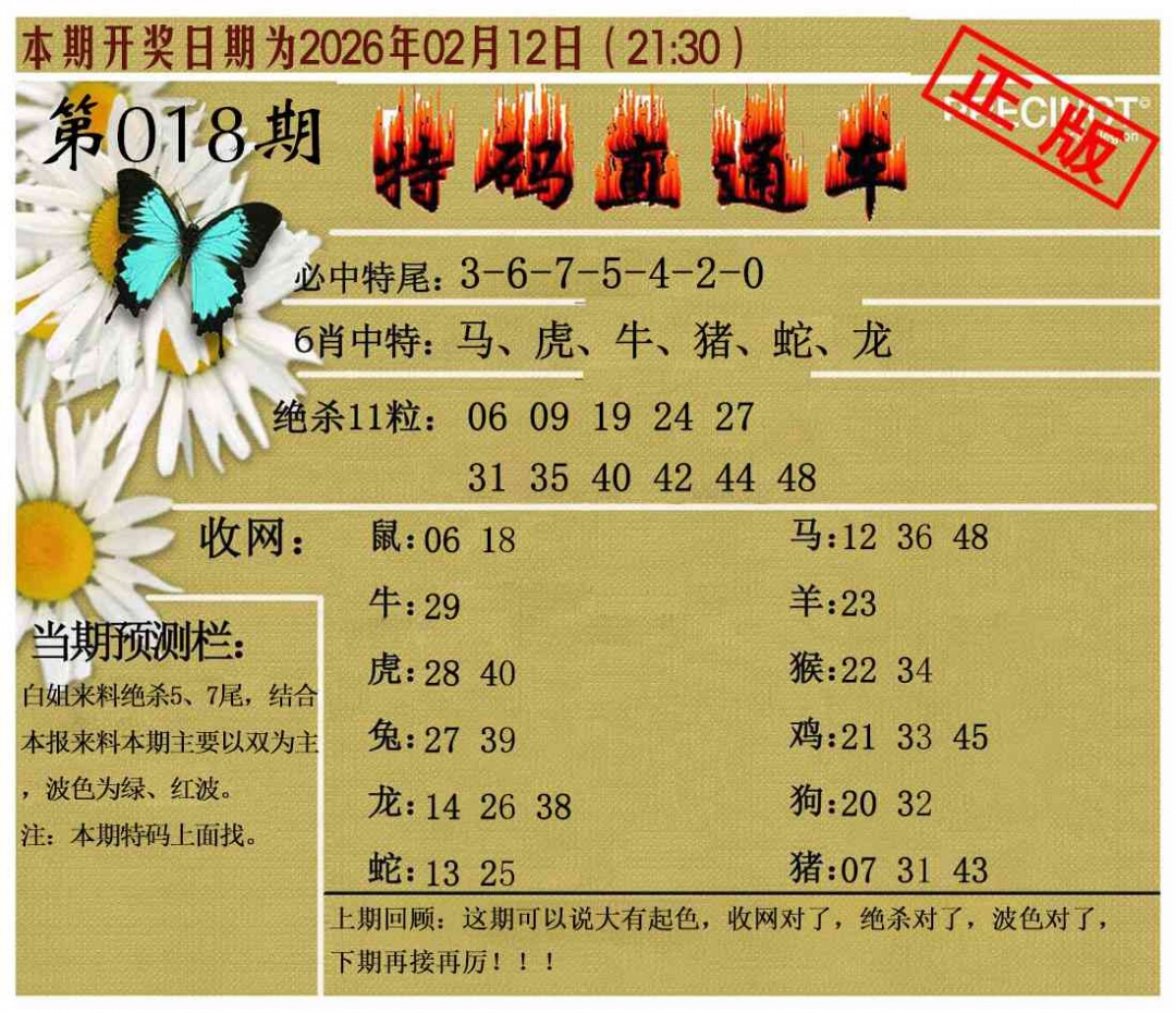 018期特码直通车[图]