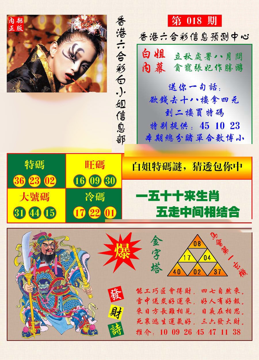 018期港彩内幕报[图]