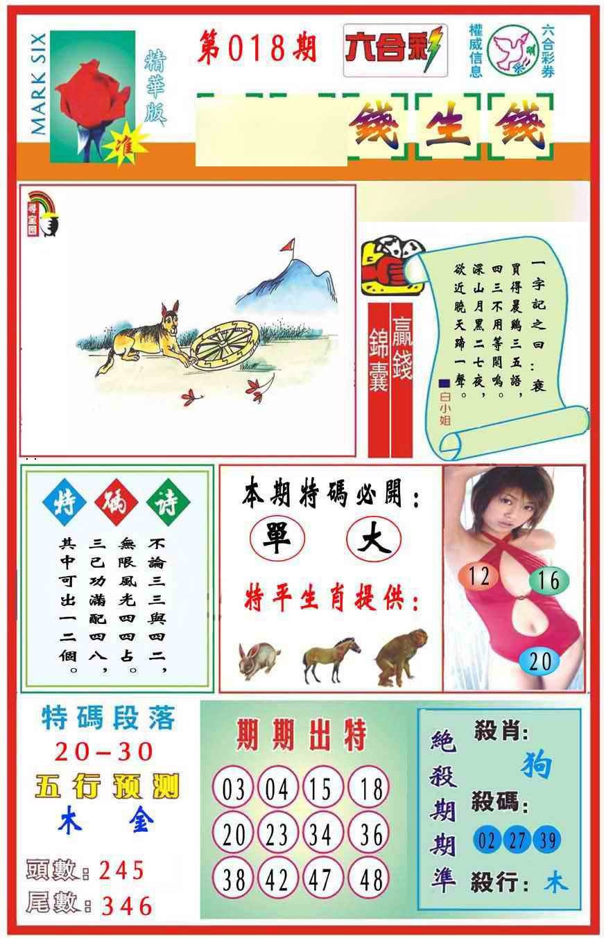 018期马经钱生钱(新图推荐)[图]