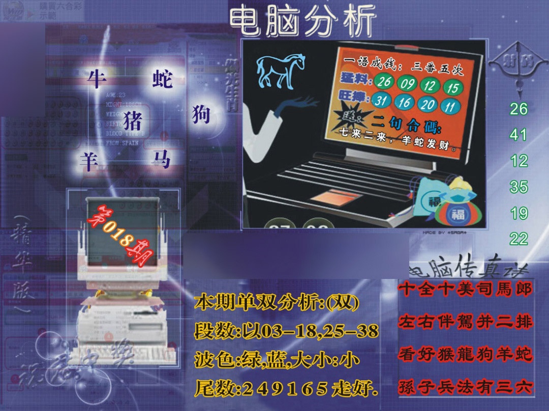 018期正版电脑分析贴士[图]