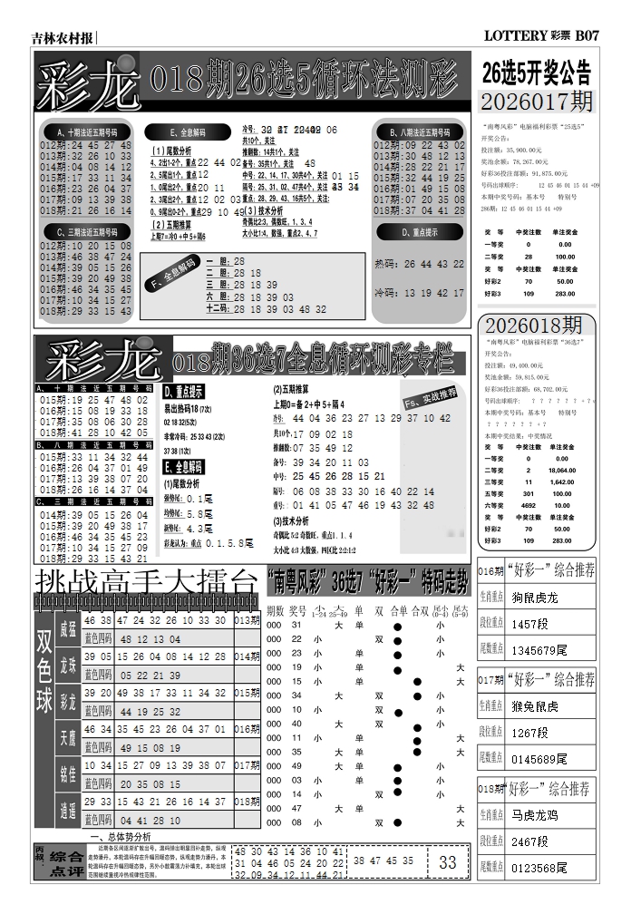 018期七星彩图(高清)D[图]